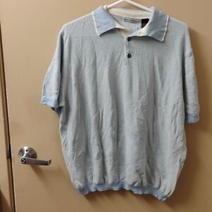Maus & Hoffman Made In Italy Cotton Blend Knit Short Sleeve Polo Top Sz XL
